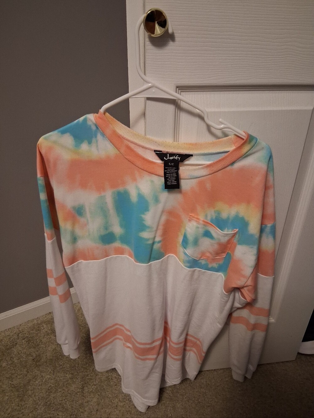Women's Justify tie dye pocket long sleeve shirt